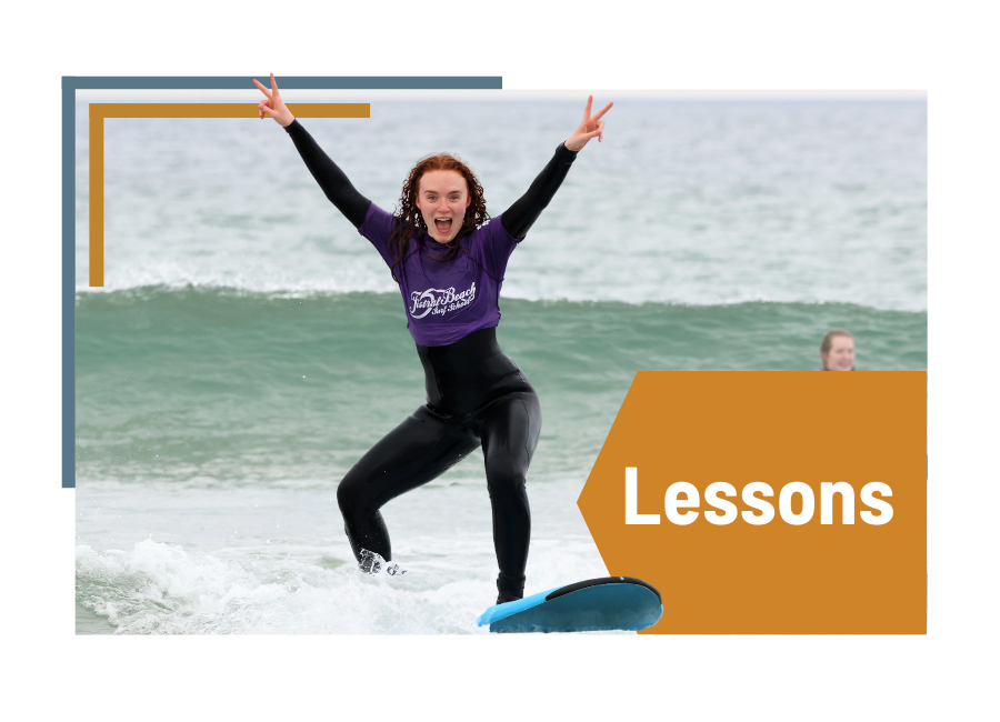 Surfing lessons Fistral Beach Surf School